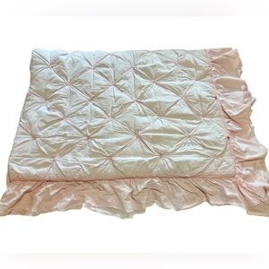 LIKE NEW - Pottery Barn Kids Baby Girl Quilt - Size 36x50, Soft Pink